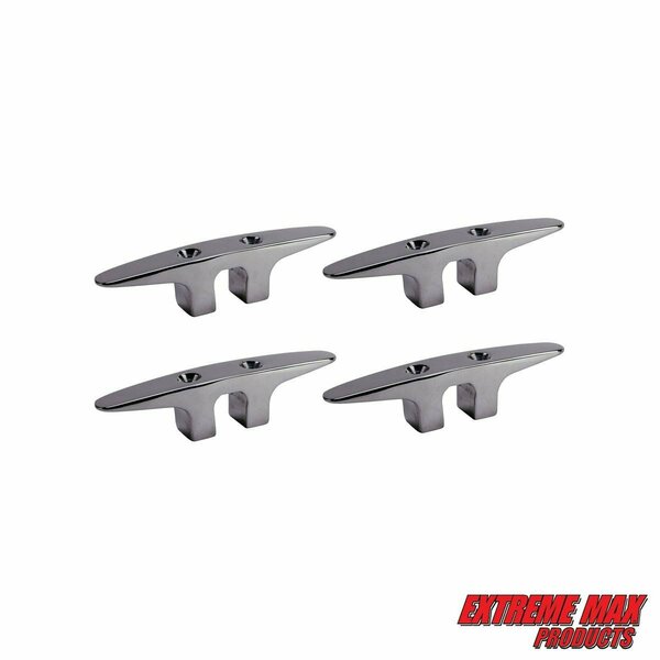 Extreme Max Extreme Max 3006.6759.4 Soft Point Stainless Steel Dock Cleat - 4.5”, Value 4-Pack 3006.6759.4